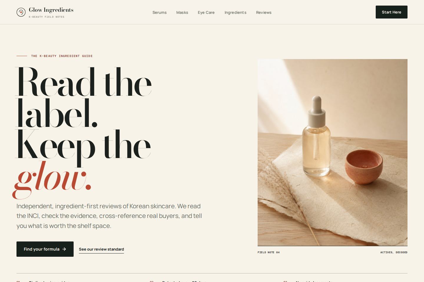 Glow Ingredients skincare publication
